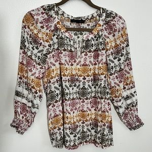 Geometric Round Neck Women's Blouse